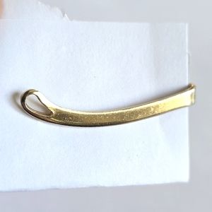 Vintage tie clip curved bar gold tone elegant mens jewelry
